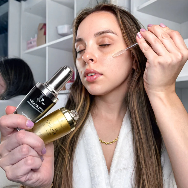 Kit Skin Care Dia e Noite Saviora Visage D'or + Unique Kir Sérum Clareador Rejuvenescedor Melasma