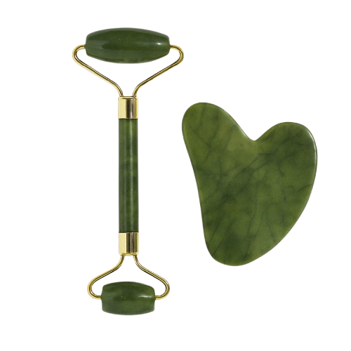 Kit Facial Pedra de Jade + Gua Sha