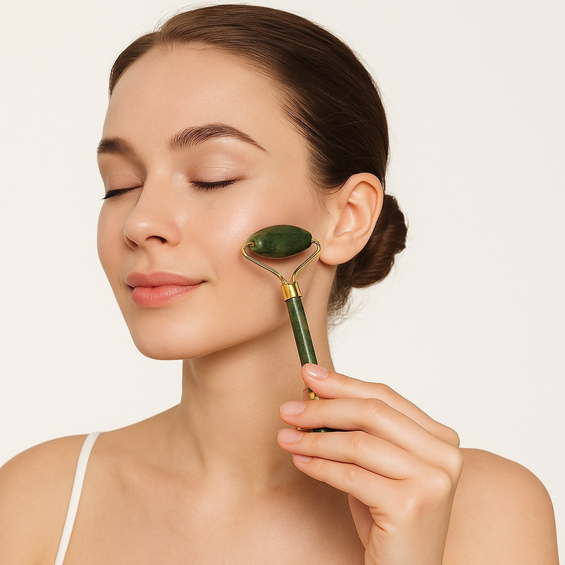 Kit Facial Pedra De Jade + Gua Sha | Massagem Facial, Lifting e Antirrugas